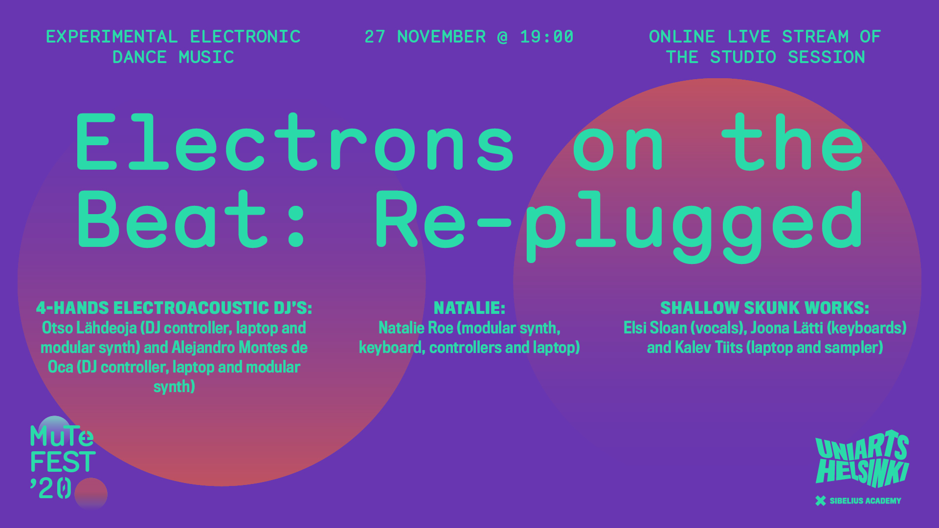 MuTeFest'20: ELECTRONS ON THE BEAT: RE-plugged | Uniarts Helsinki